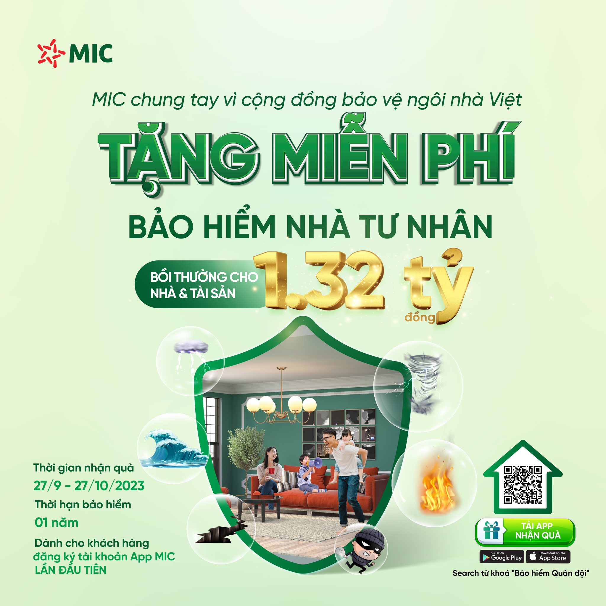 Bảo hiểm Quân đội triển khai chiến dịch tặng miễn phí bảo hiểm Nhà chung tay vì cộng đồng “bảo vệ ngôi nhà Việt” quyền lợi đến 1,32 tỷ đồng